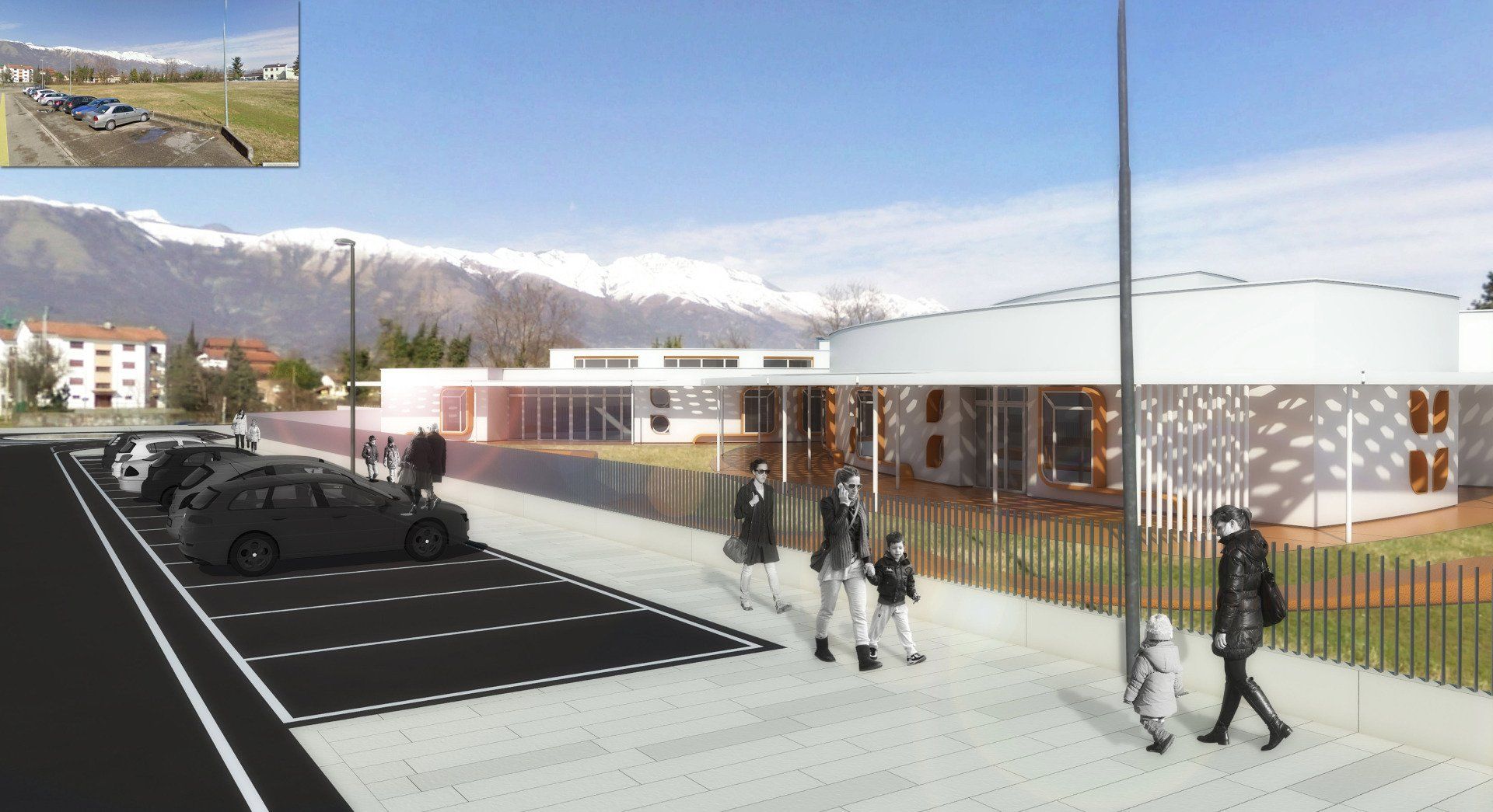 Scuola primaria, vista dalla via di accesso