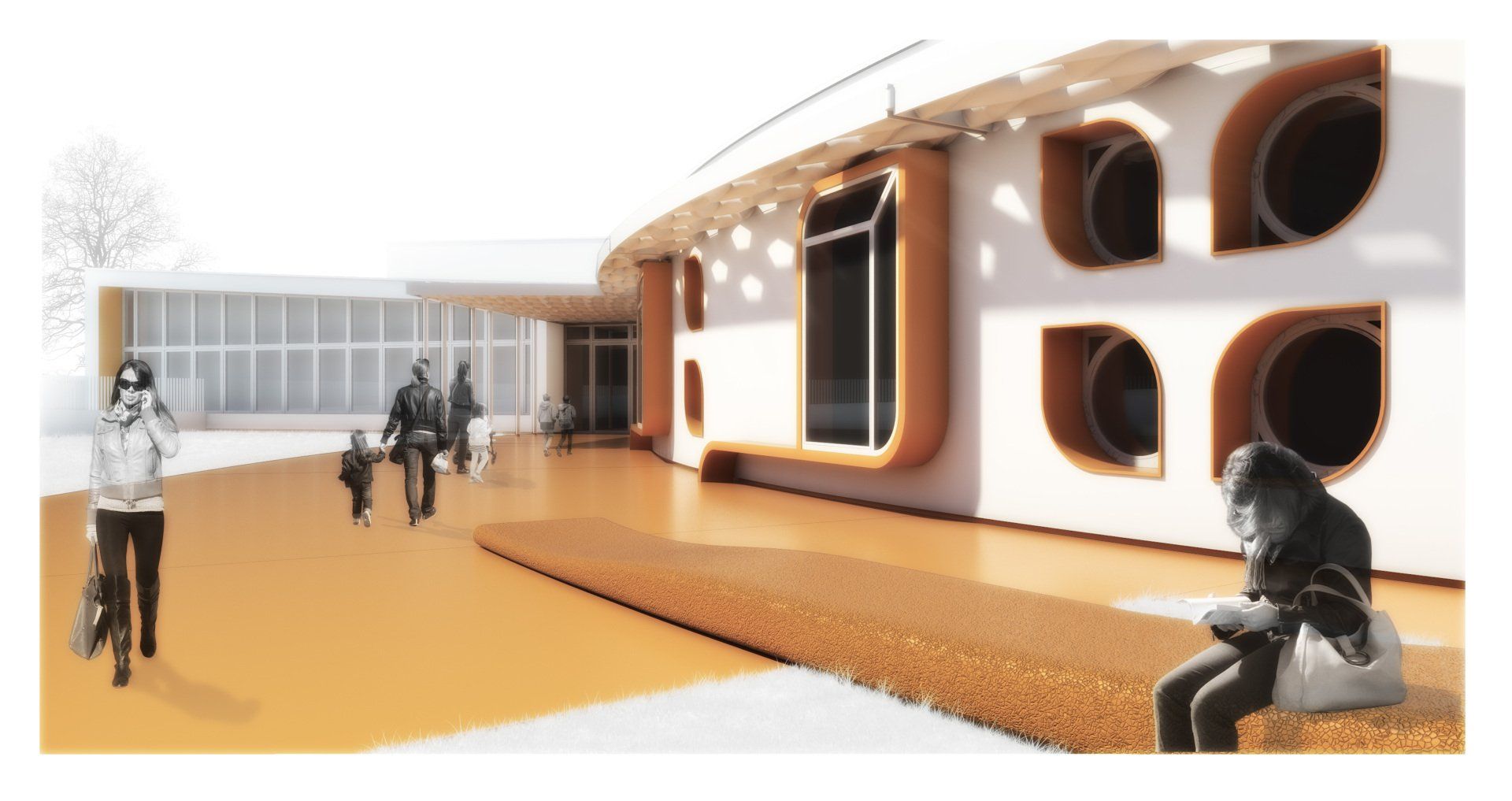 Scuola primaria, vista della corte 