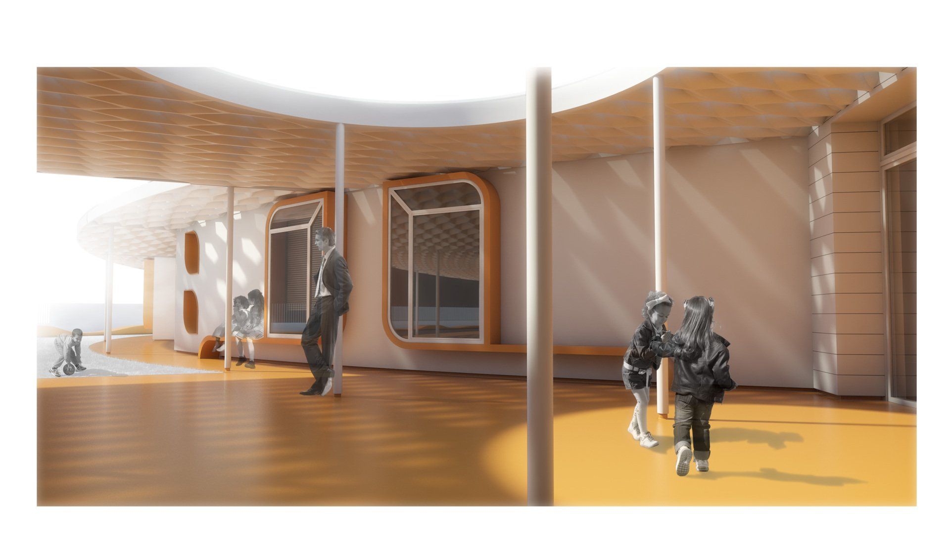 Scuola primaria, vista della corte 