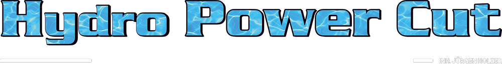 Ein blaues Logo für Wasserkraftausfall auf weißem Hintergrund
