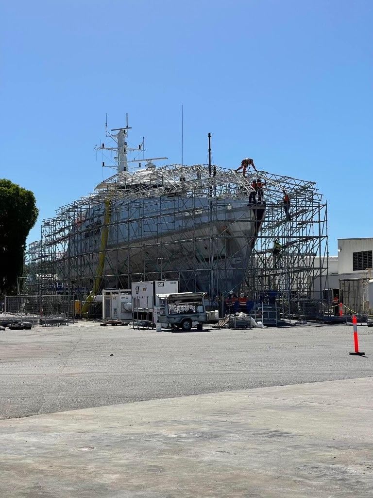 Scaffolding on A Construction Site Boat — T & T Scaffolding in Gordonvale, QLD