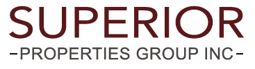 The logo for superior properties group inc. is shown on a white background.