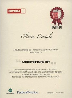un certificato di architettura ict per una clinica dentale .