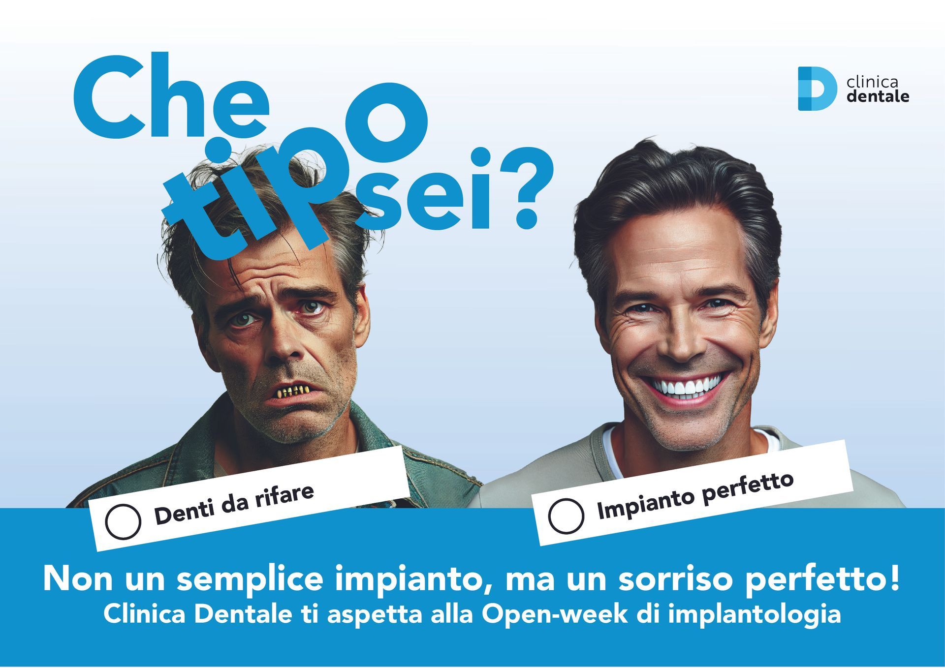 Un manifesto con due uomini e le parole che tip sei