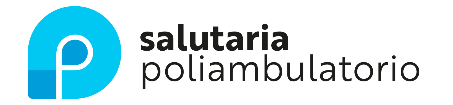 Il logo del poliambulatorio salutaria è blu e nero