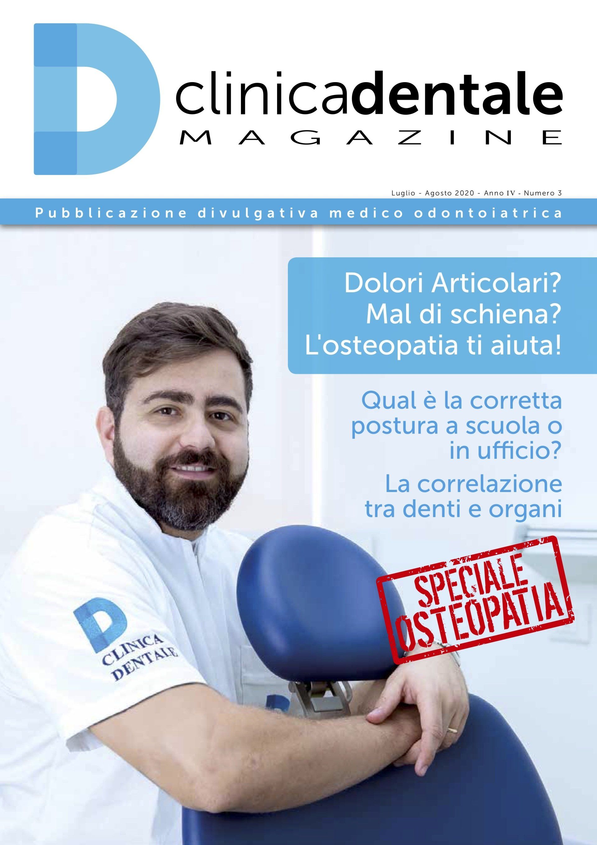 Un uomo con la barba è seduto sulla poltrona del dentista sulla copertina di una rivista.