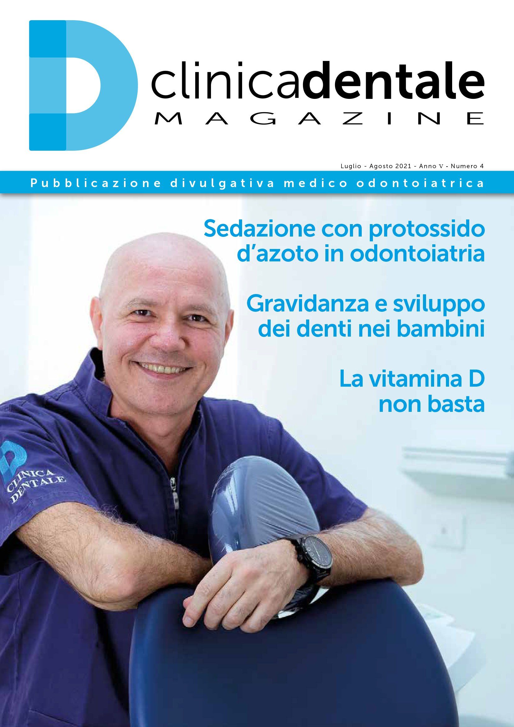Un uomo è sulla copertina della rivista Clinica Dentale