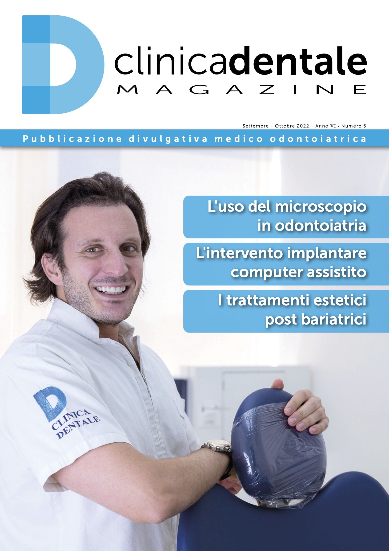 Un uomo è sulla copertina della rivista Clinica Dentale