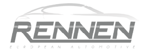 A logo for rennen european automotive with a car on it