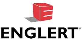 The logo for englert is a red cube with a shadow on a white background.