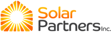 The logo for solar partners inc. shows a sun with rays coming out of it.