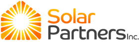 The logo for solar partners inc. shows a sun with rays coming out of it.