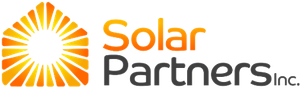 The logo for solar partners inc. shows a sun with rays coming out of it.