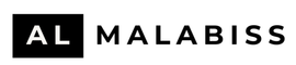 A black and white logo for al malabiss on a white background