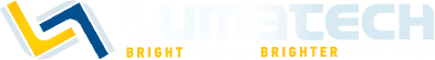Bright Tech logo with blue and yellow geometric mark and gold “BRIGHTER” text on white background