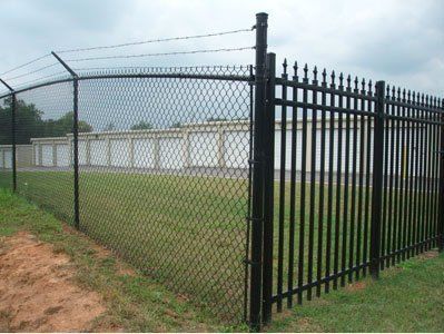 Aluminum Fence with Chain-link Fence — Greenville, SC — Pioneer Fence in Greenville