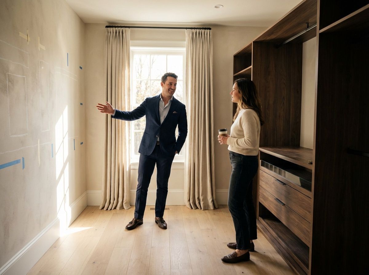 Our expert closet designer discussing a project with a client in Sarasota