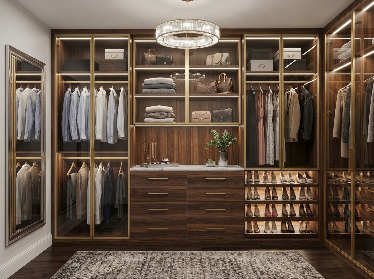 A modern custom closet in Sarasota, FL