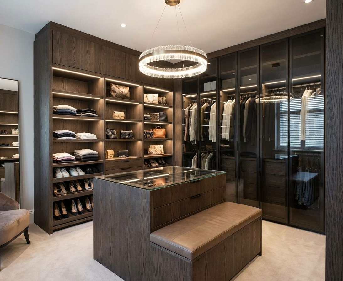 The finished product of a new custom closet build in Sarasota, Florida