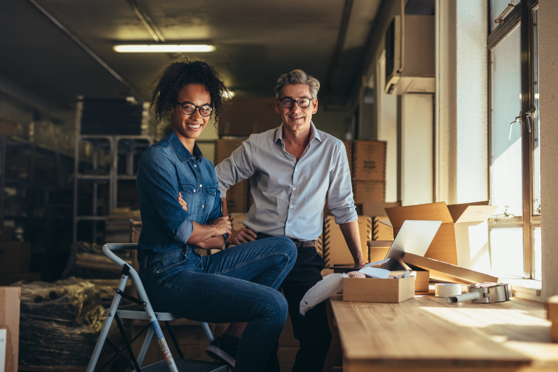 A business coach and their client at their desk