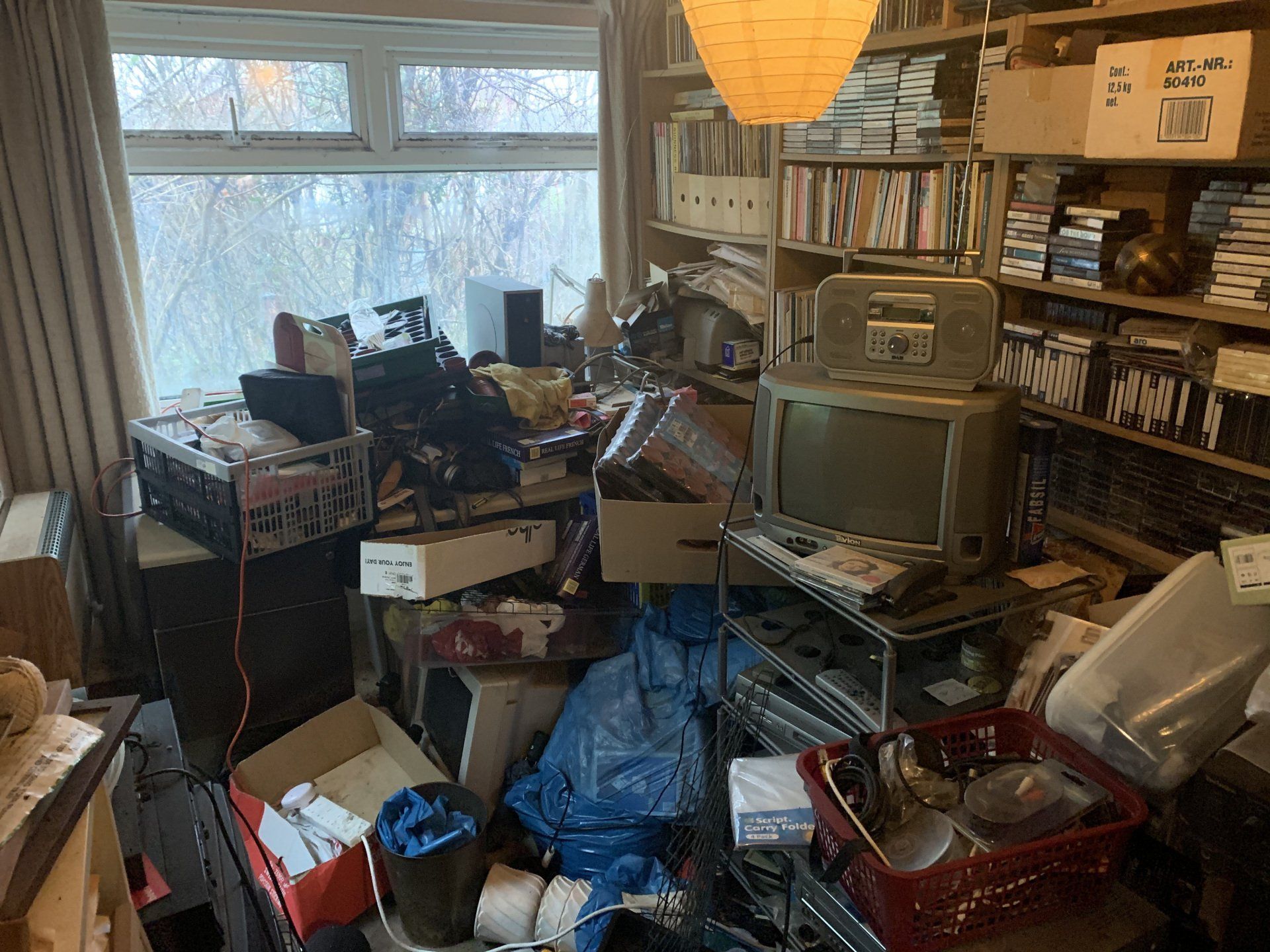 A very cluttered room