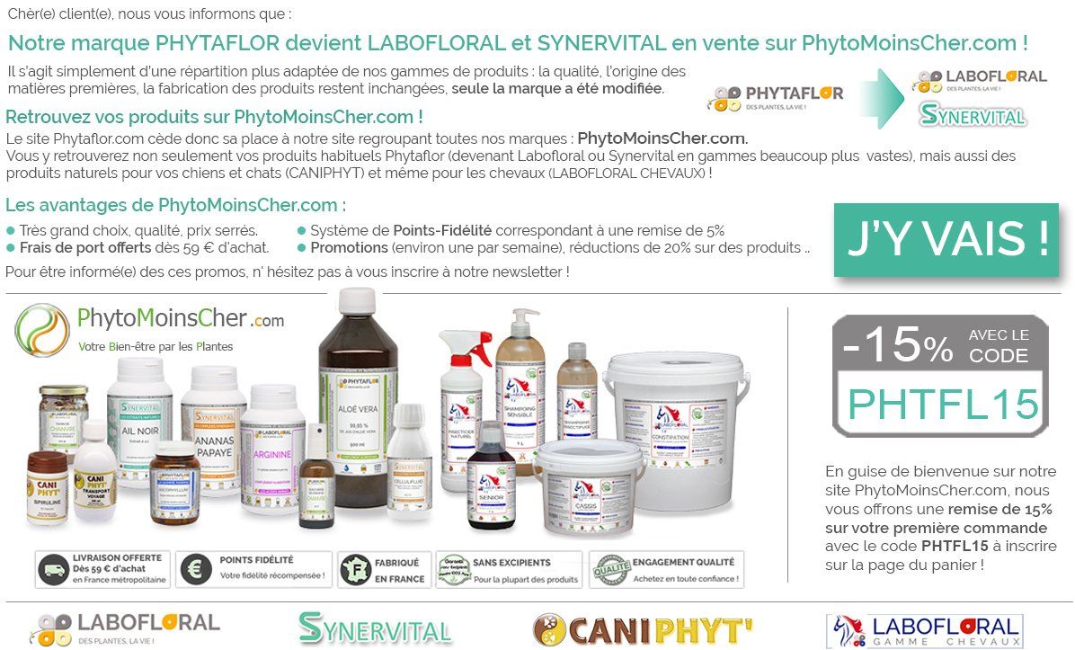 Phytaflor devient labofloral et Synervital en vente sur PhytoMoinsCher.com !