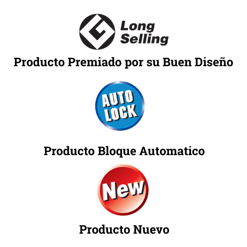 Un logotipo de venta prolongada con un botón azul que dice bloqueo automático