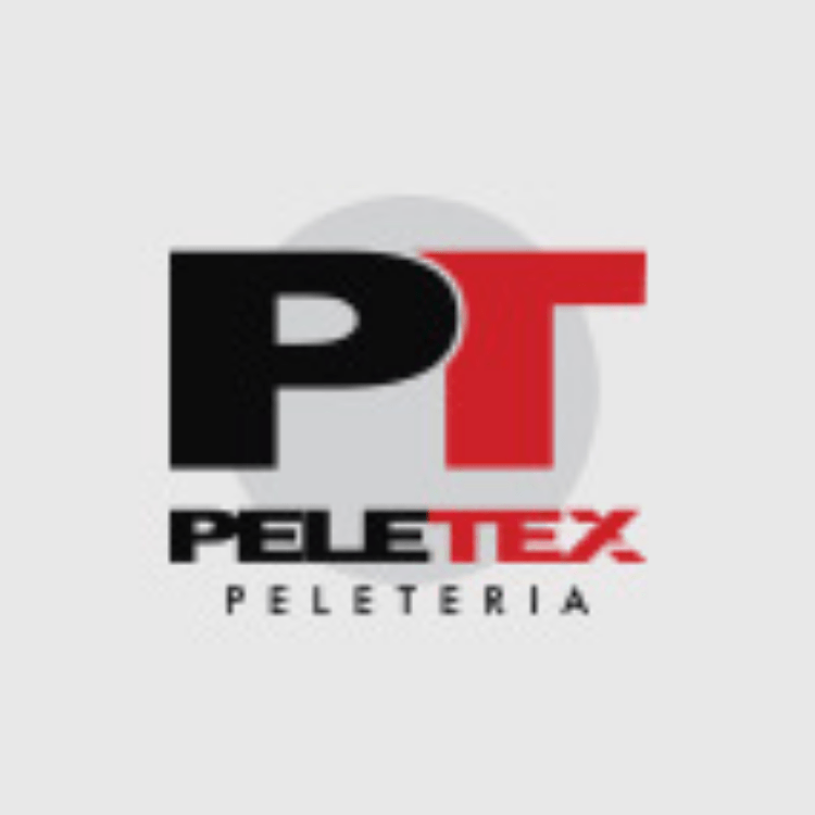 Un logotipo negro y rojo para Peletex Peleteria