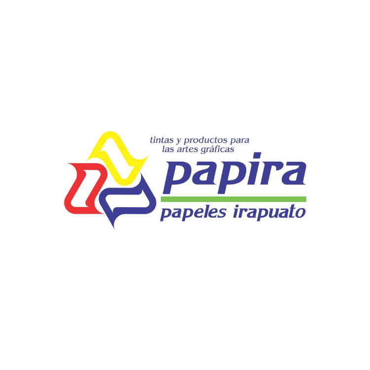 Un logo colorido para papira papeles irapuato