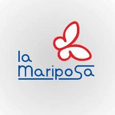 Un logotipo para una empresa llamada La Mariposa con una mariposa encima.