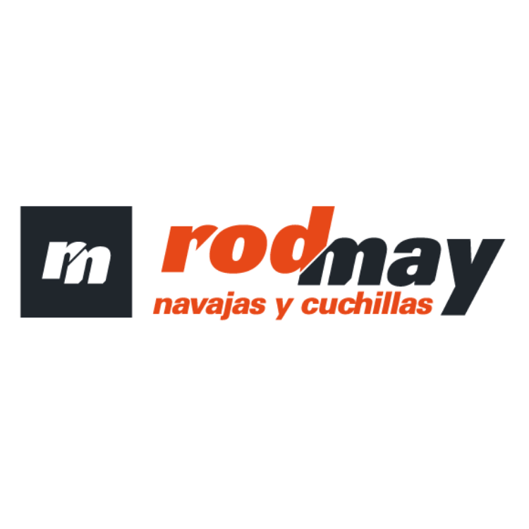 A black and orange logo for rodmay navajas y cuchillas