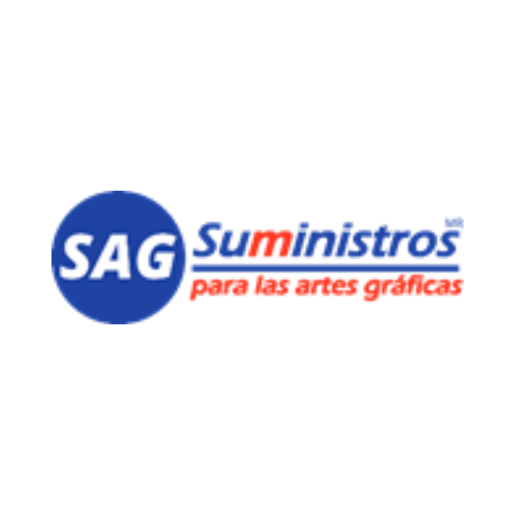 The logo for sag suministros para las artes graficas