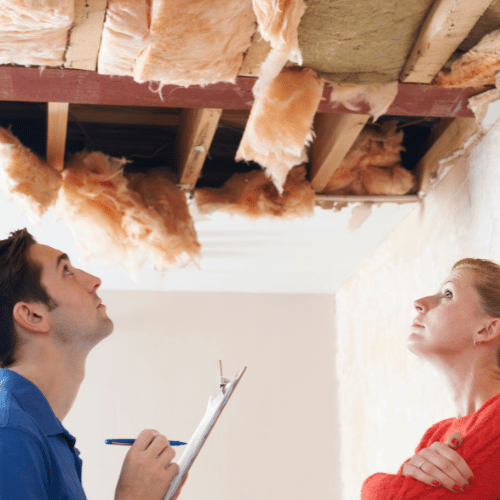 Inspecting roof repairs