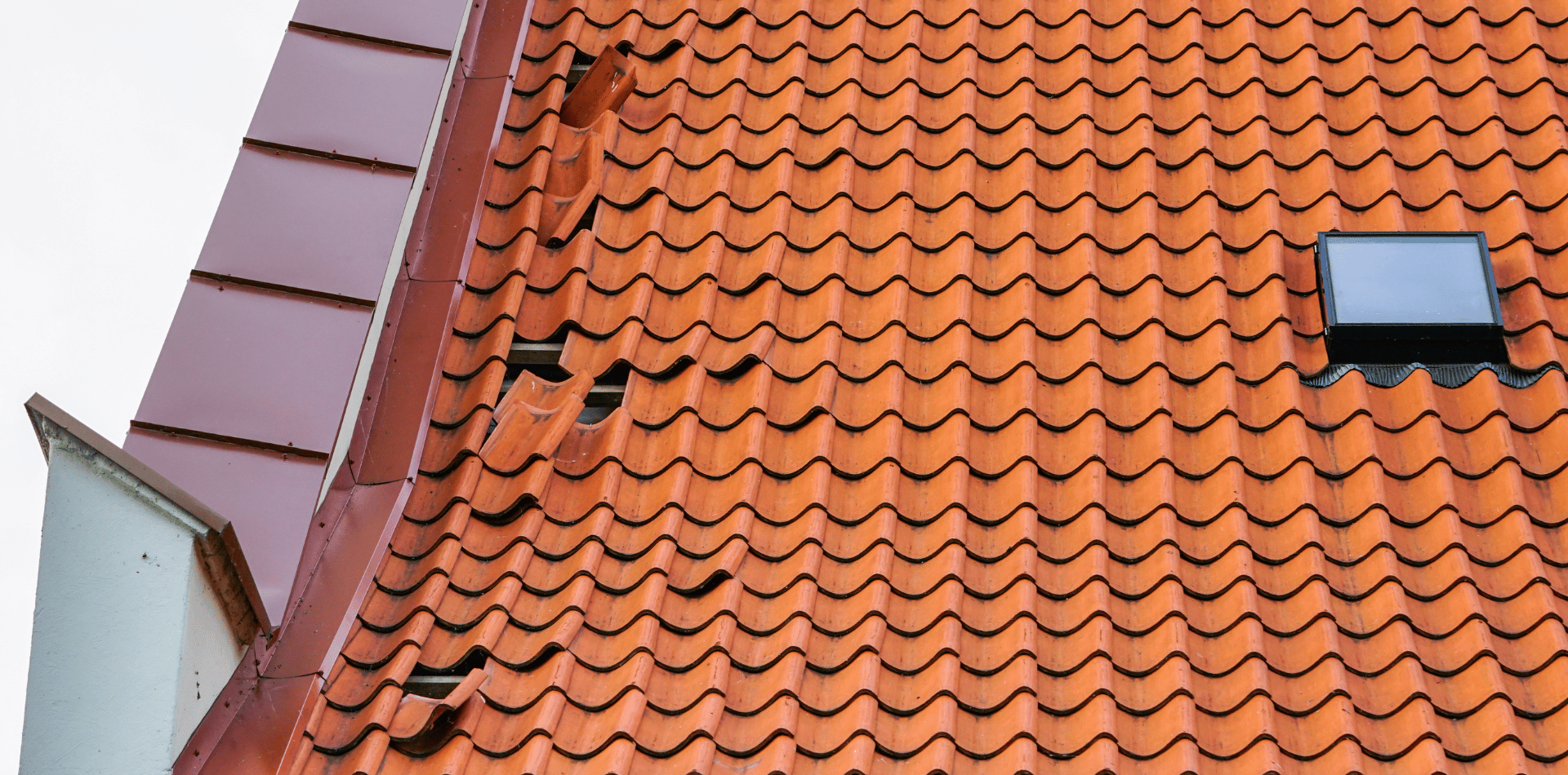 roof with damaged tiles