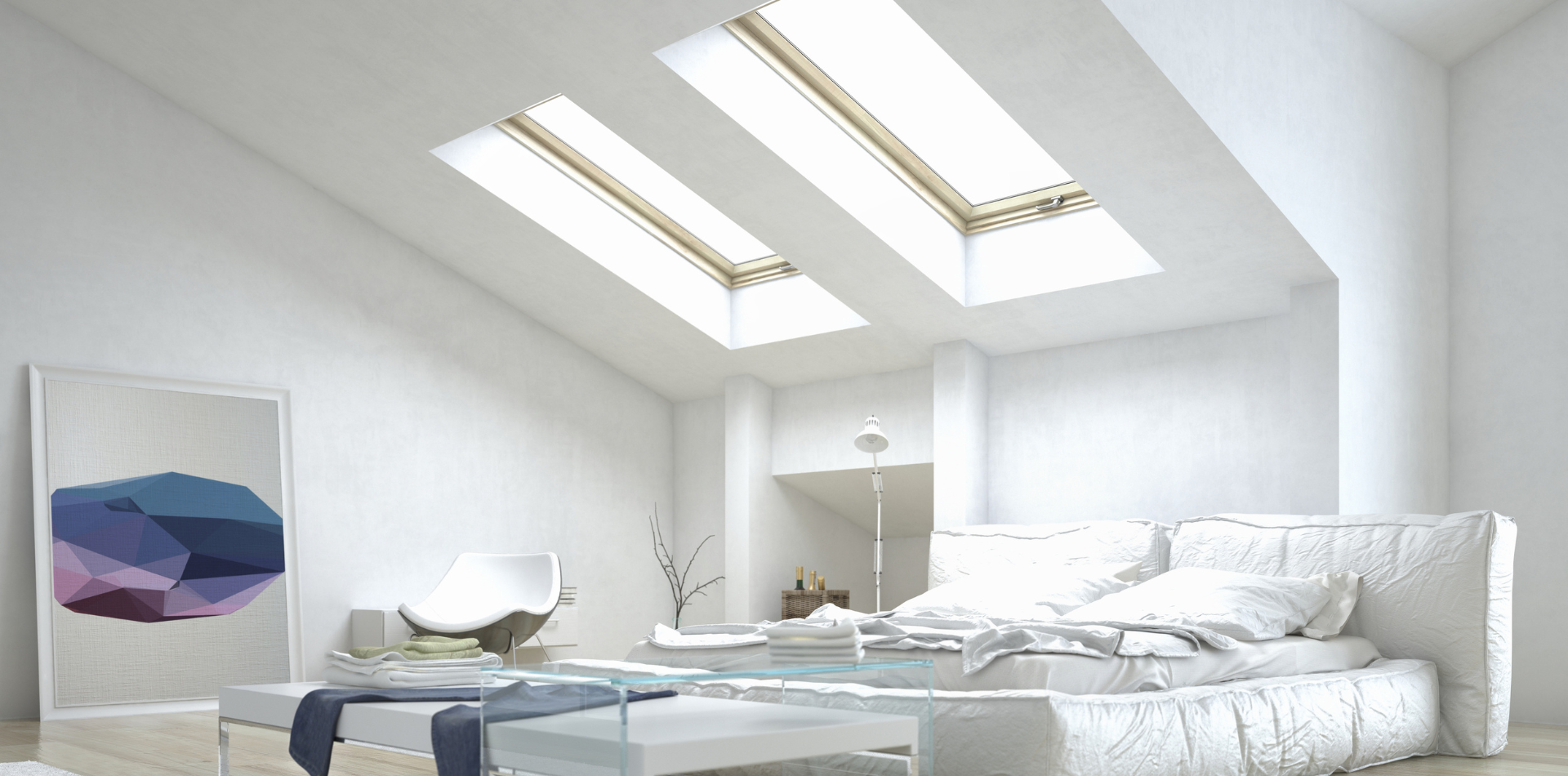 skylight in a bedroom