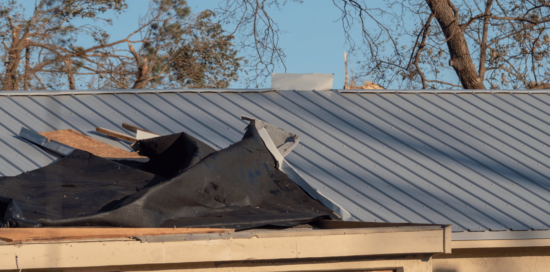 wind damage to a roof