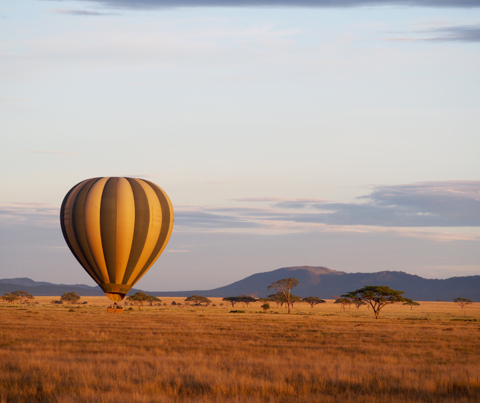 A hot air balloon safari over the Serengeti