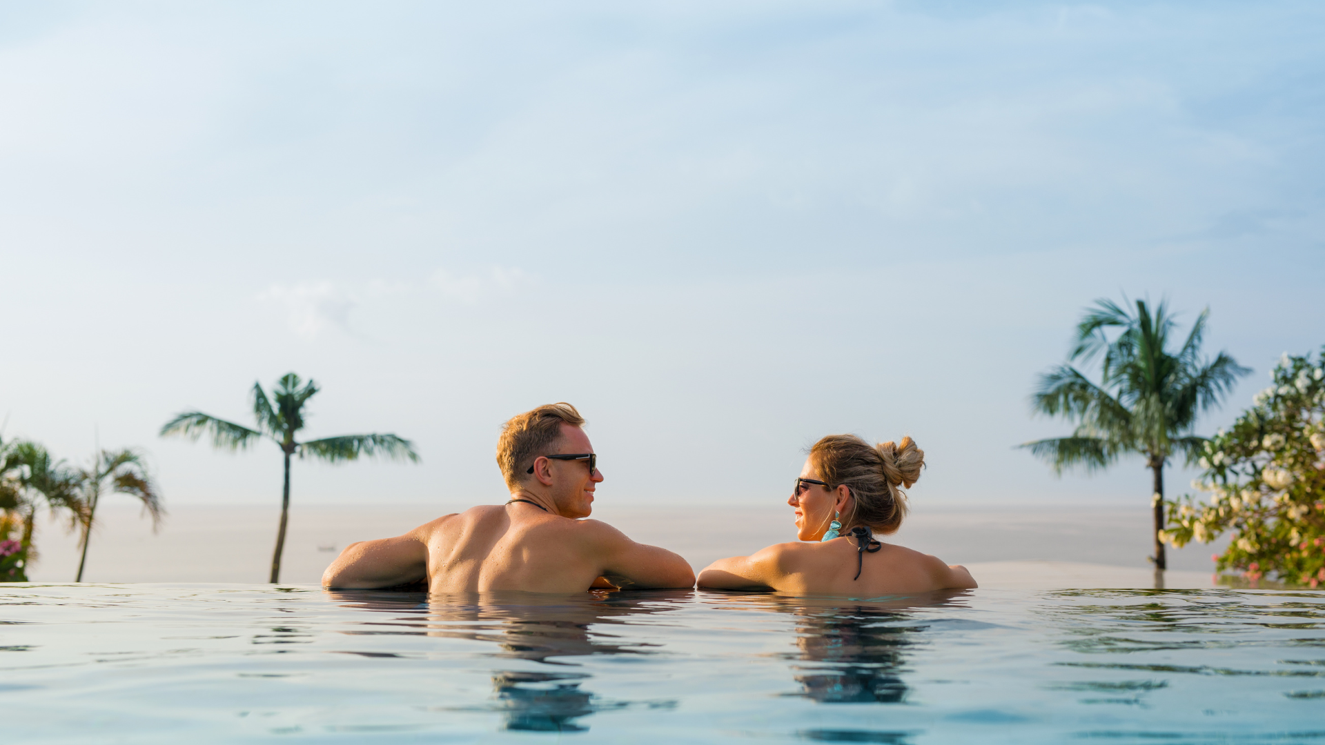 A Couple at a resort in the Seychelles