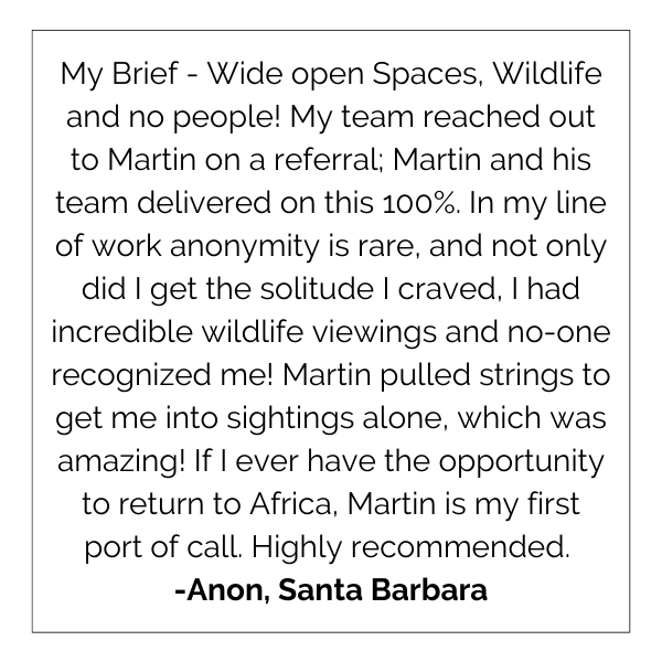 Martin Meyer Safaris Testimonials