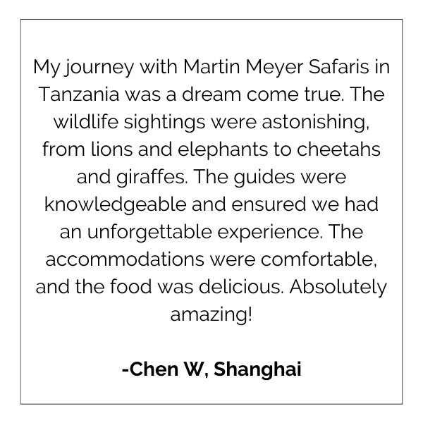 A review of a journey with martin meyer safaris in tanzania was a dream come true.