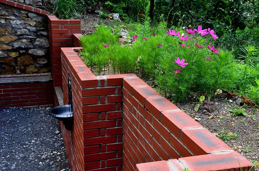 designed outdoor retaining wall