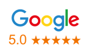 A google logo with five stars on it