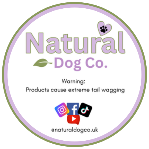 Image showing Natural Dog Co logo & social media information