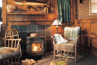 The Angler Lakefront Cottage Fireplace