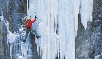 Ice Climbing near Willoughby Lake in VT