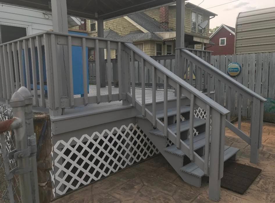 Gray Deck with Stairs — Poland Township, OH — Donnadio Painting