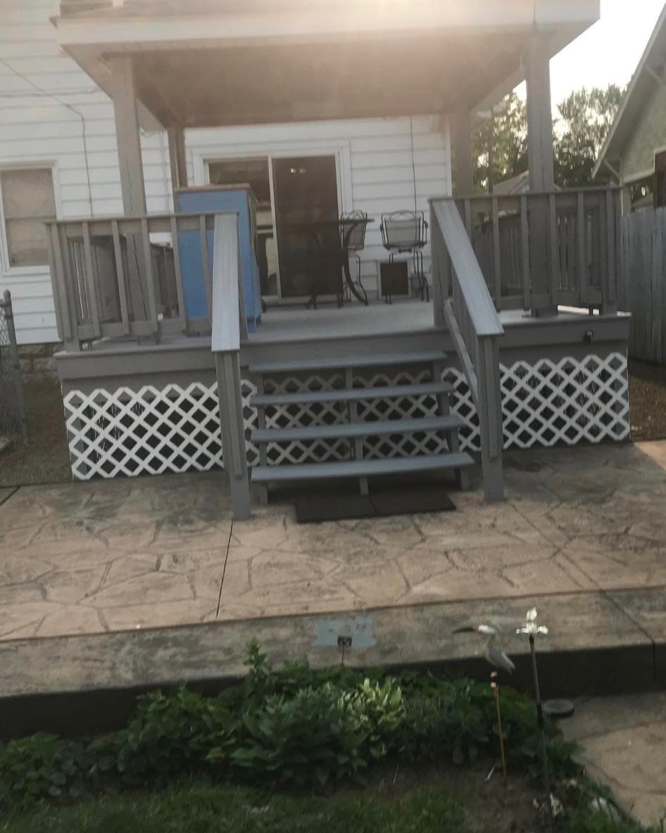 Wooden Gray Deck with Stairs — Poland Township, OH — Donnadio Painting