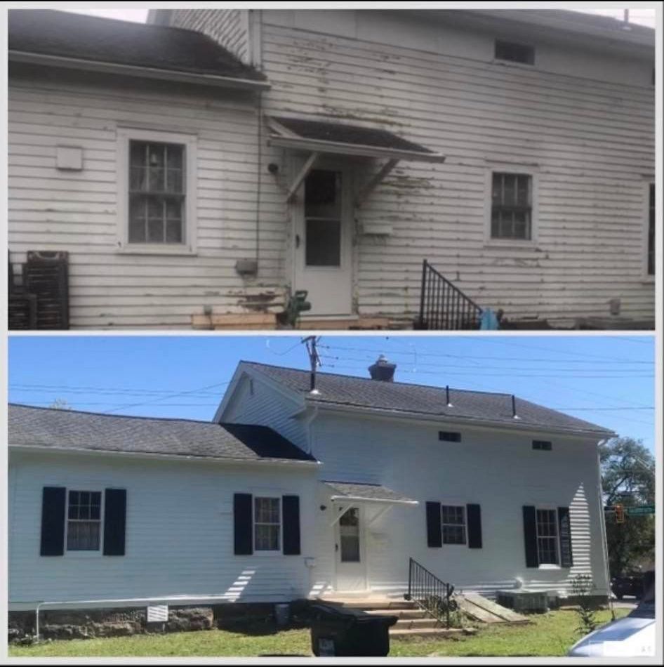 Before and After Photo of a House with White Paint — Poland Township, OH — Donnadio Painting
