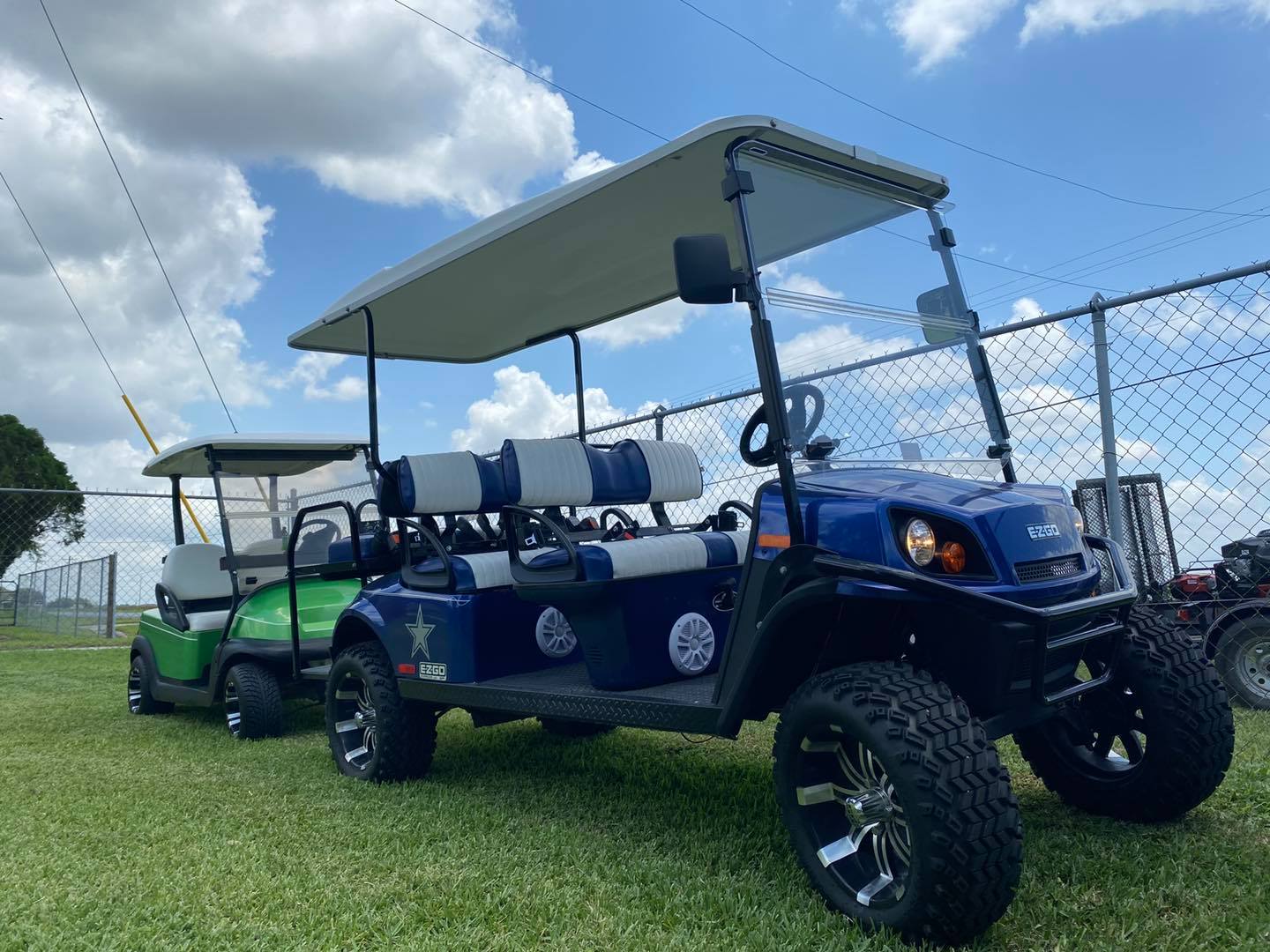 Golf Carts on the Field — Harlingen, TX — Golf Cart Repair Inc.