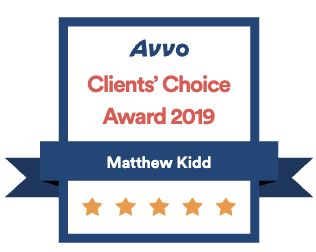Avvo Client's Choice Award 2019 Matthew Kidd
